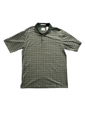 Jantzen Windowpane Polo Shirt Green Size Medium